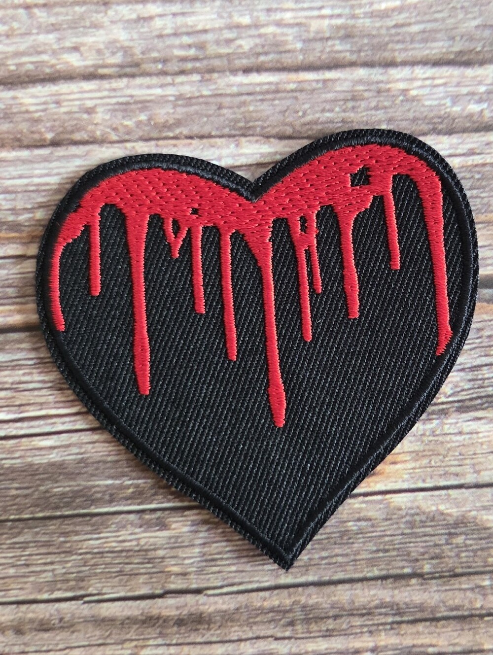 Blood Heart Emo Scene 90s y2k Vintage Iron on Patch